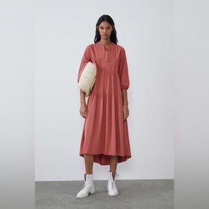 Zara CONTRASTING DRESS, M